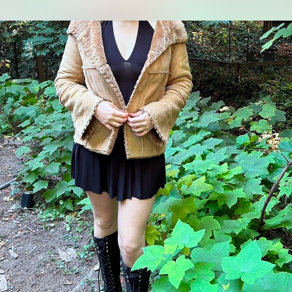 Women's Tan Shearling Jacket